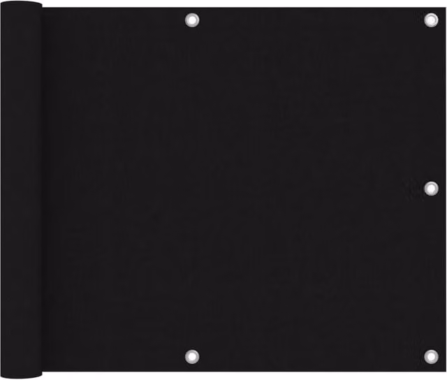 Berkfield Home Balcony Screen in Black Oxford Fabric, W: 75 cm, L: 500 cm – 1
