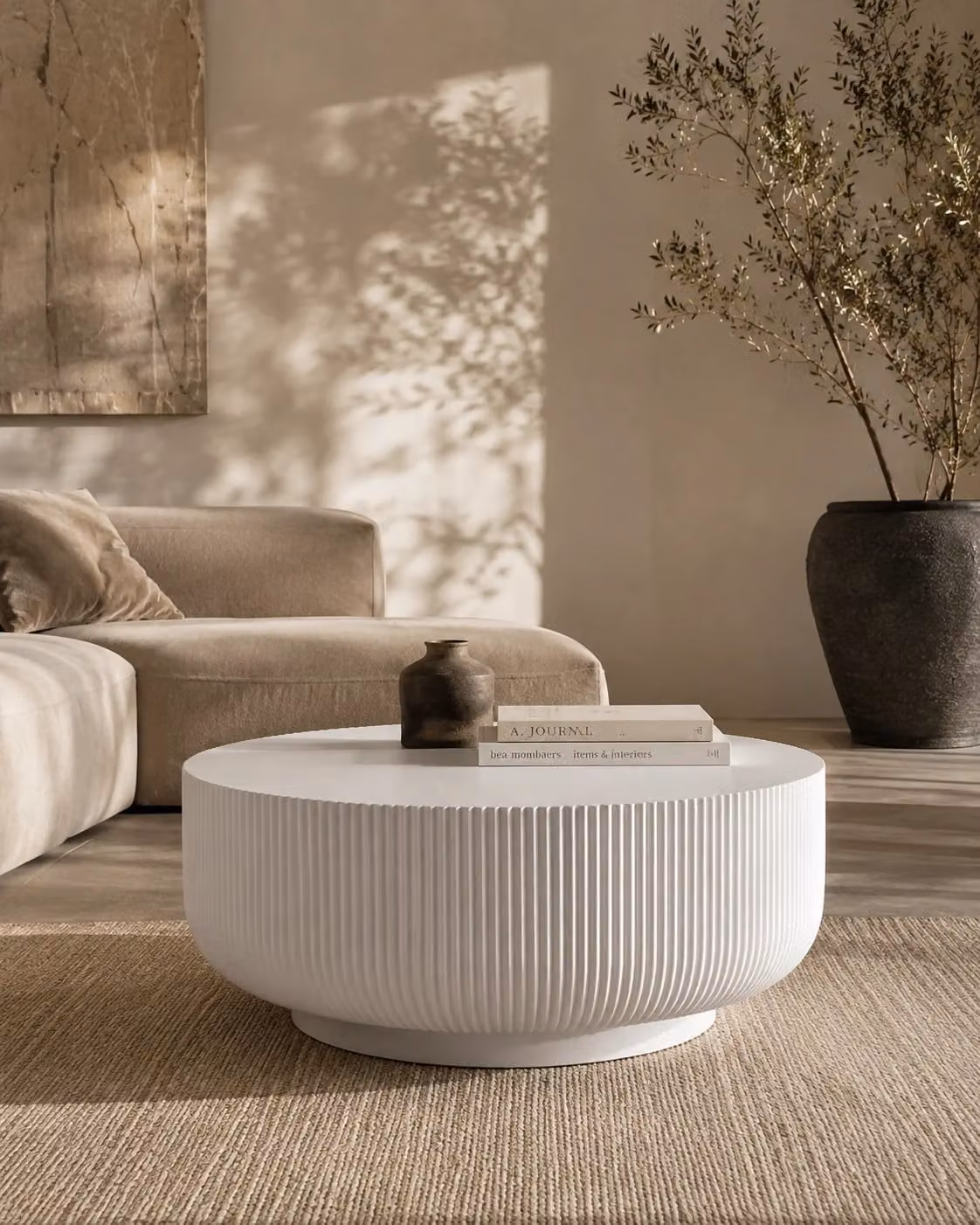 Tommy Franks Ridge Round Coffee Table in White
