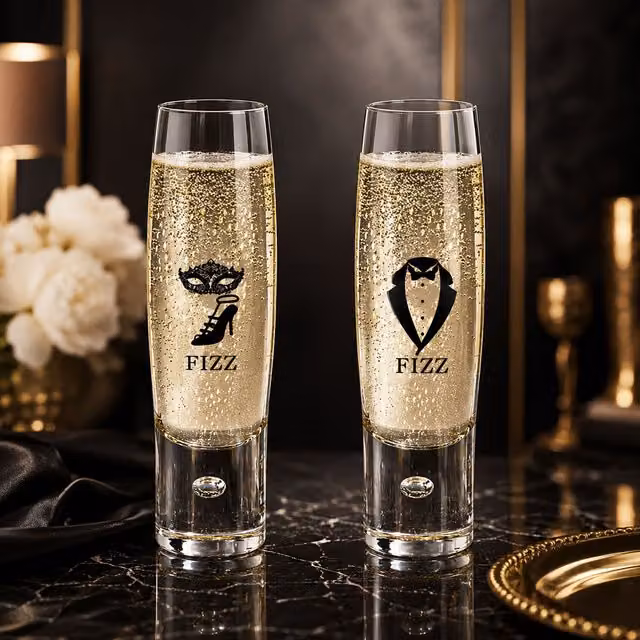 Latto White Transparent Champagne Flute Glass Set