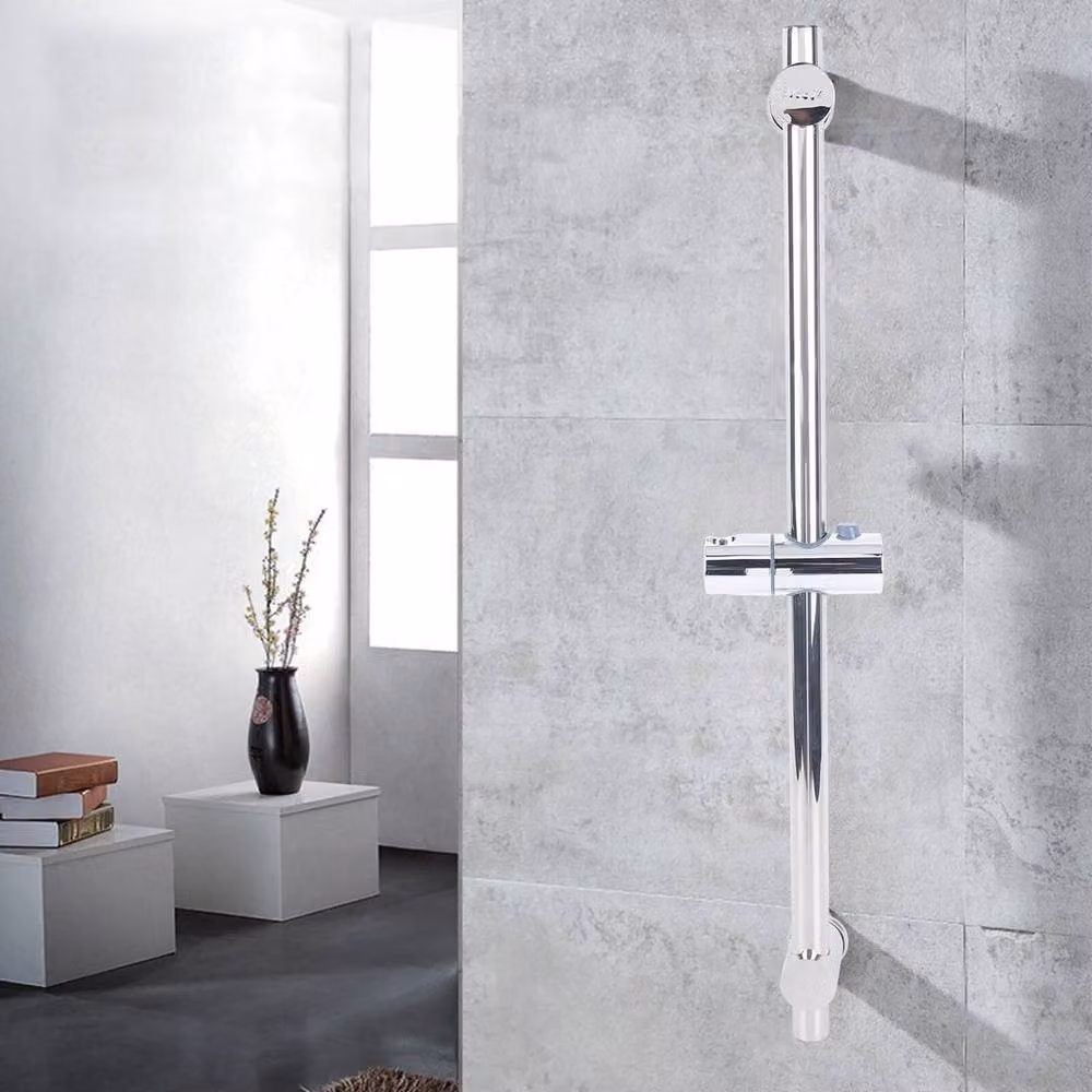 Kelvenix Silver Stainless Steel Shower Head Holder Bracket Slider Riser Rail with Adjustable Height, W: 52 cm, H: 1000 cm – 2