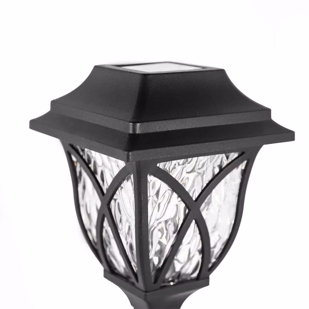 Voltico 2-Piece Cross Lantern Solar Stake Lights with White LED in Black – 3