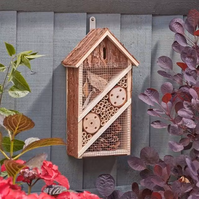 Garden Mile Wooden Bug Insect House in Brown