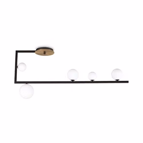 Ideal Lux Birds Globe Semi Flush Ceiling Light in Black