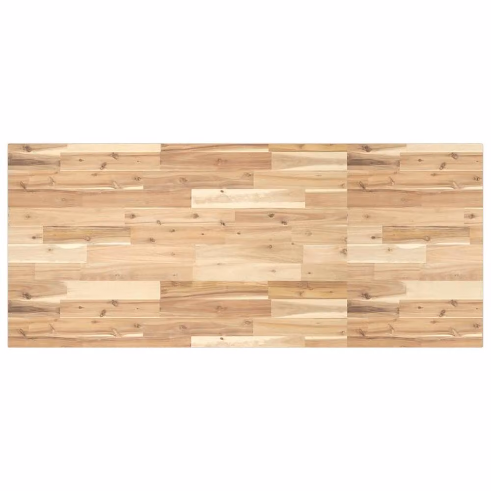 Berkfield Home Untreated Solid Acacia Wood Bathroom Vanity Countertop, Brown, W/D/H: 140 x 60 x 2 cm – 2