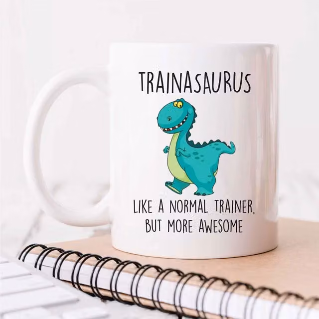 60 SECOND MAKEOVER Trainasaurus Mug in White
