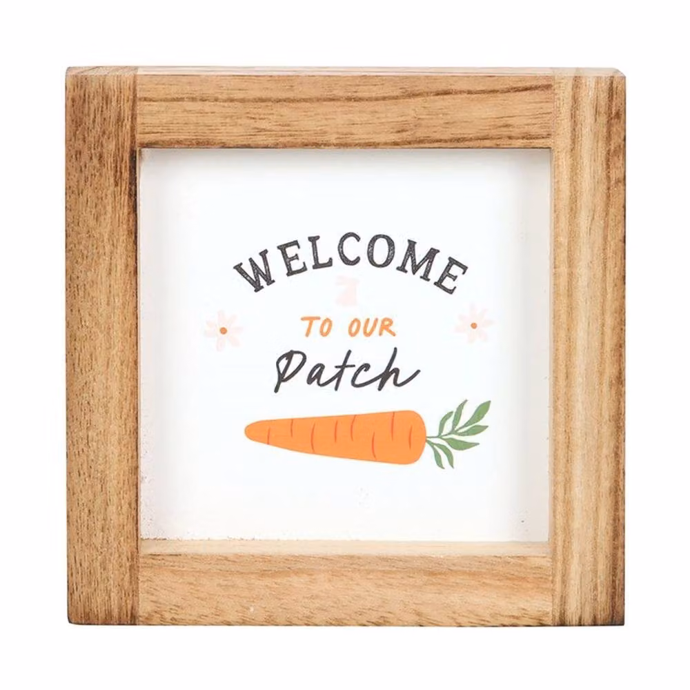 Uniqueful Welcome to Our Patch Wooden Wall Sign with Botanical Illustration in Multicolour and White – 2