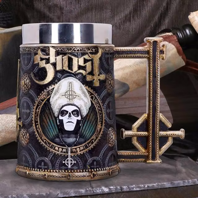 Nemesis Now Ghost Gold Meliora Tankard Mug in Gold and Black