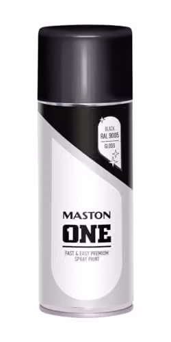 Maston ONE Opaque Gloss Spray Paint for Wood, Black, 400 ml