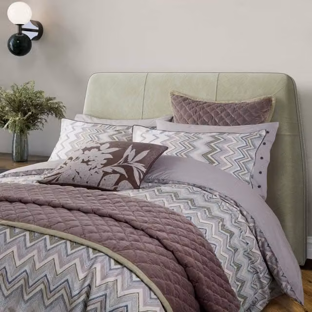 Bedeck of Belfast Claudia Super Kingsize Duvet Cover and Pillowcase Set, Pink and Green Multicolour Cotton Percale