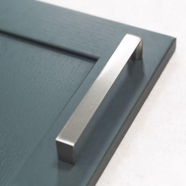 Handle & Home Brushed Nickel Square Bow Handle, Aluminium, Silver/Grey