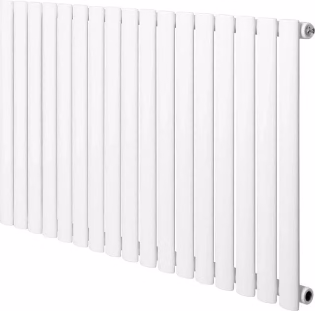 Monstershop Oval Single Column Steel Radiator in White, W: 60.0 cm, H: 102.0 cm