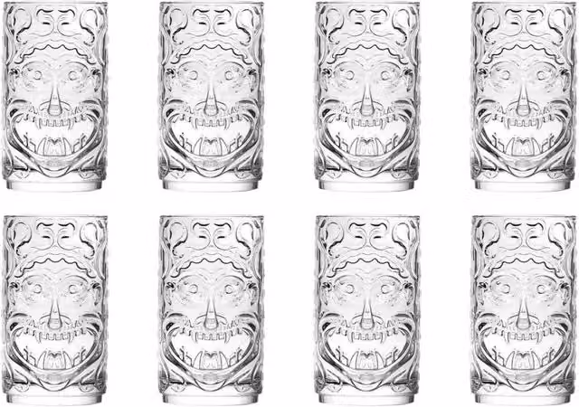 RCR Crystal Tiki Etruria Highball Tumbler Glasses, Clear, 460ml, Pack of 8 – 1