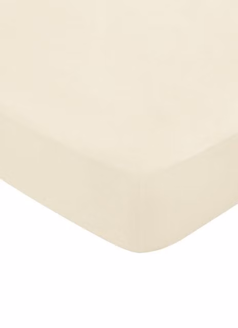 1951 Luxury 400 Thread Count Cotton Mako Sateen Single Fitted Sheet in White, W/D/H: 90 x 200 cm