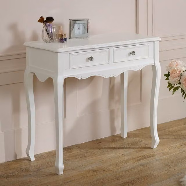 Melody Maison Victoria Range White Wood Console and Dressing Table