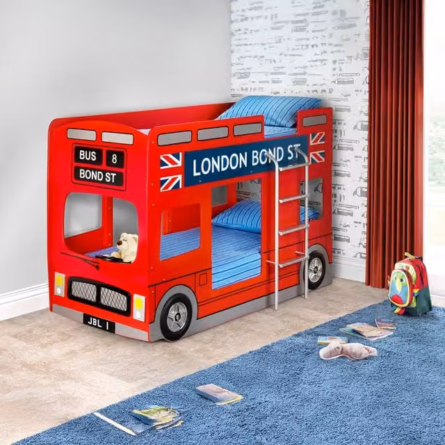 Julian Bowen London Bus Bunk Bed, Red, H136 x W108 x D200 cm – 5