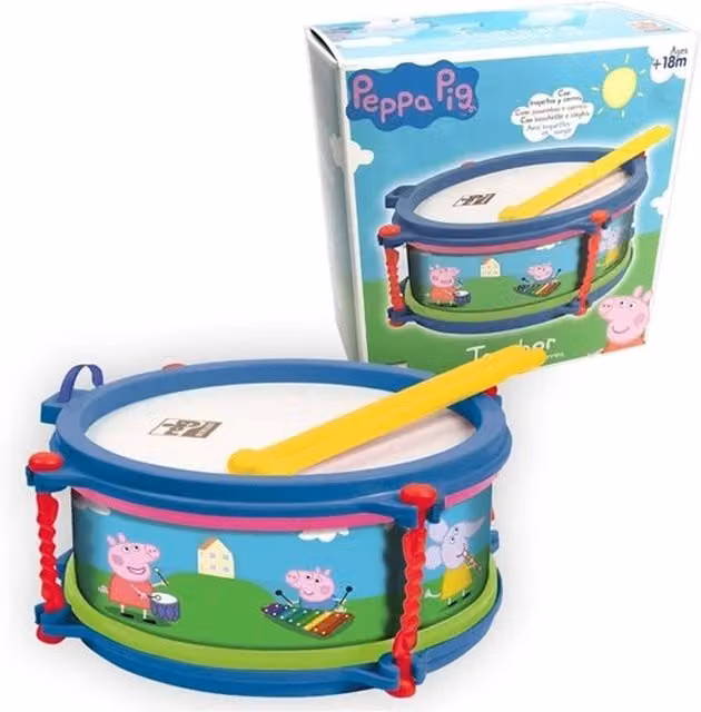 REIG Peppa Pig Music Drum with Drumsticks, Blue