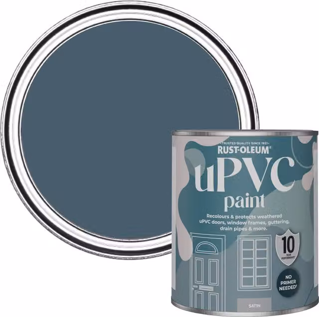 Rust-Oleum UPVC Paint in Satin Finish, Blue, 0.75 l