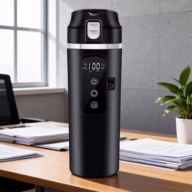 Havendro Electric Car Heating Cup with Smart Touch Screen, 400ml, Black