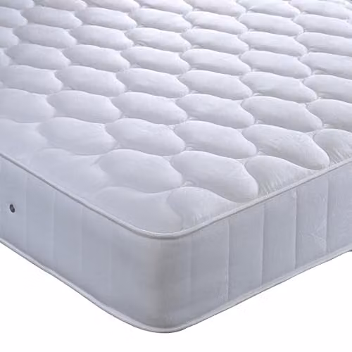 Bedmaster Neptune Medium Bonell Spring Mattress in Blue and White Damask Fabric, W/D/H: 180 x 200 x 25 cm