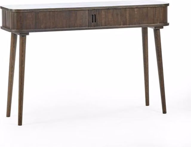 Cheshire Arran Modern Rectangular Wood Console Table in Dark Brown – 1