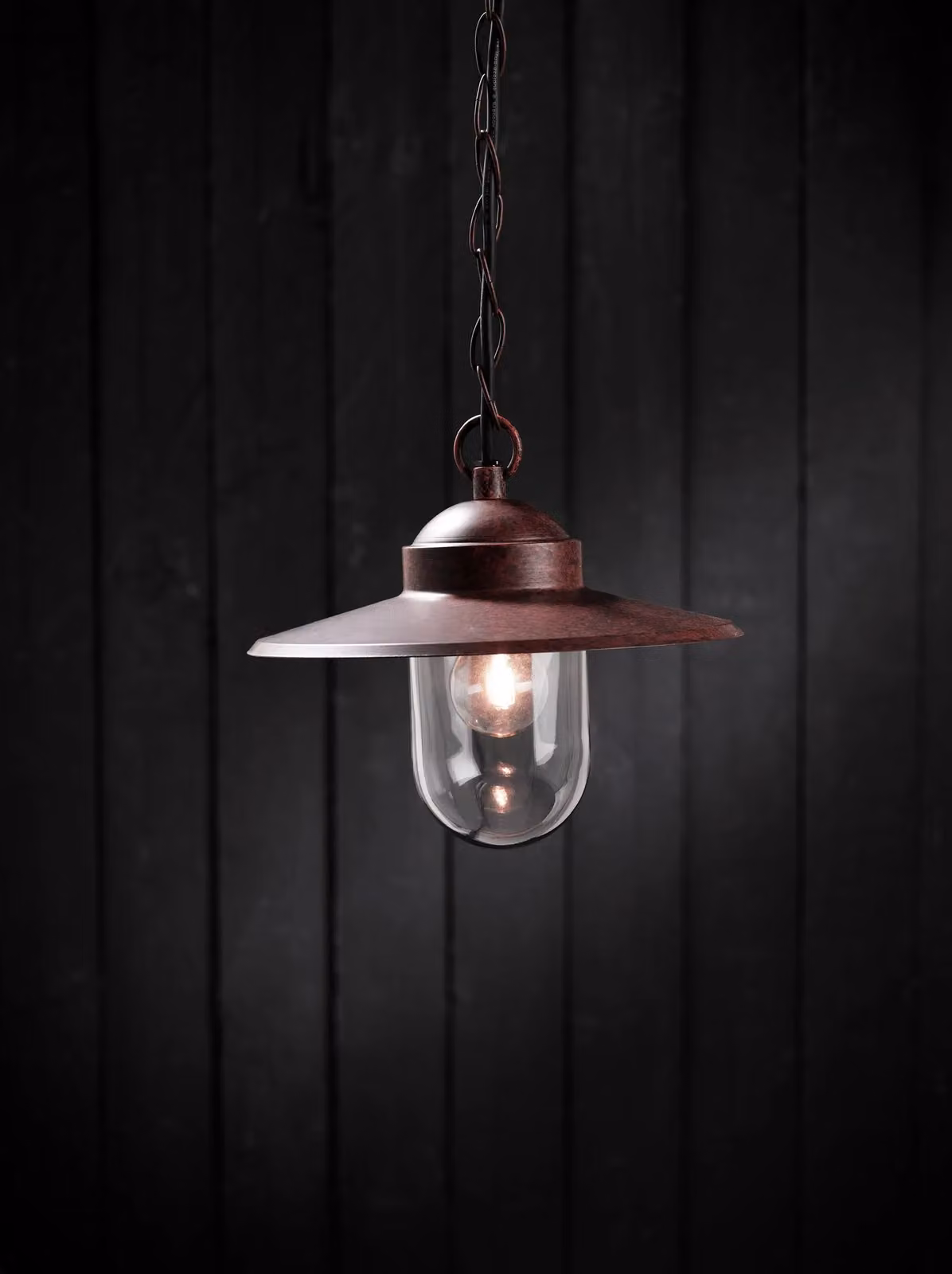 Nordlux Luxe Industrial Outdoor Pendant Light, Rusty Brown Metal, E27, IP33 – 2