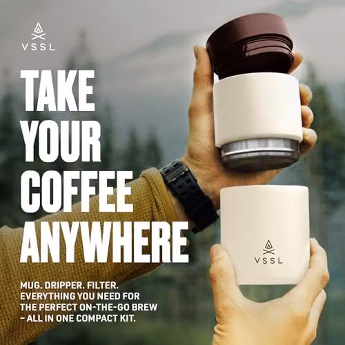 VSSL Nest Pour Over Coffee Set with 10 oz Double Walled Mug, Beige – 2