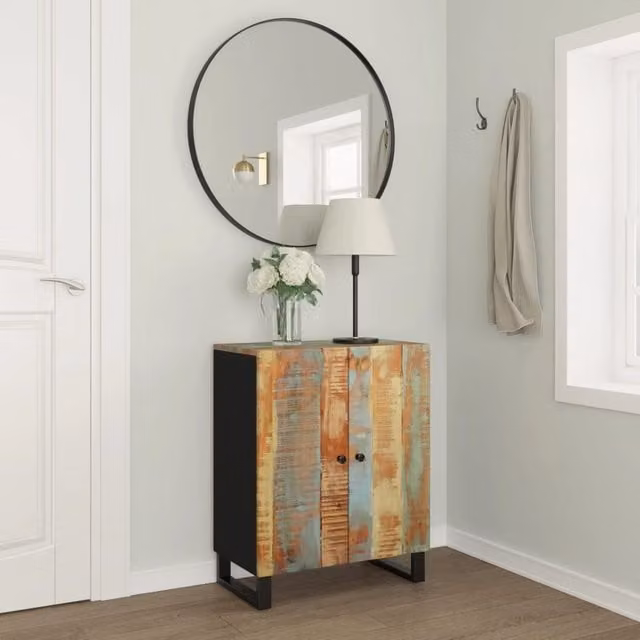 Berkfield Home Reclaimed Solid Wood Sideboard in Brown, W/D/H: 60 x 33 x 75 cm