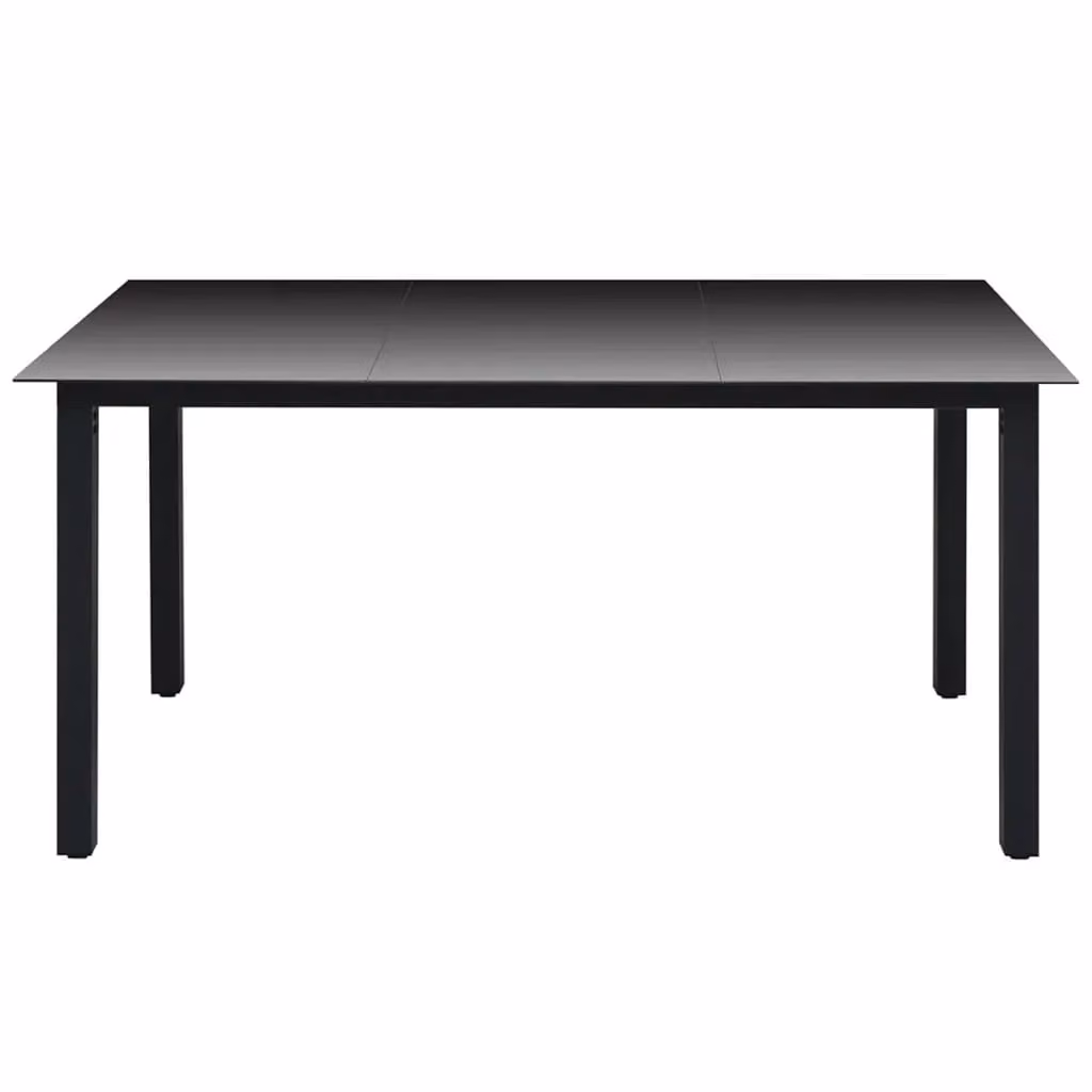 Berkfield Home Rectangular Extendable Garden Table in Matt Black Aluminium and Glass, W/D/H: 150 x 90 x 74 cm – 2