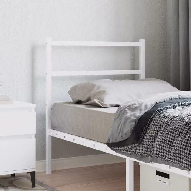 Berkfield Home Classic Metal Headboard in White, Width: 75 cm