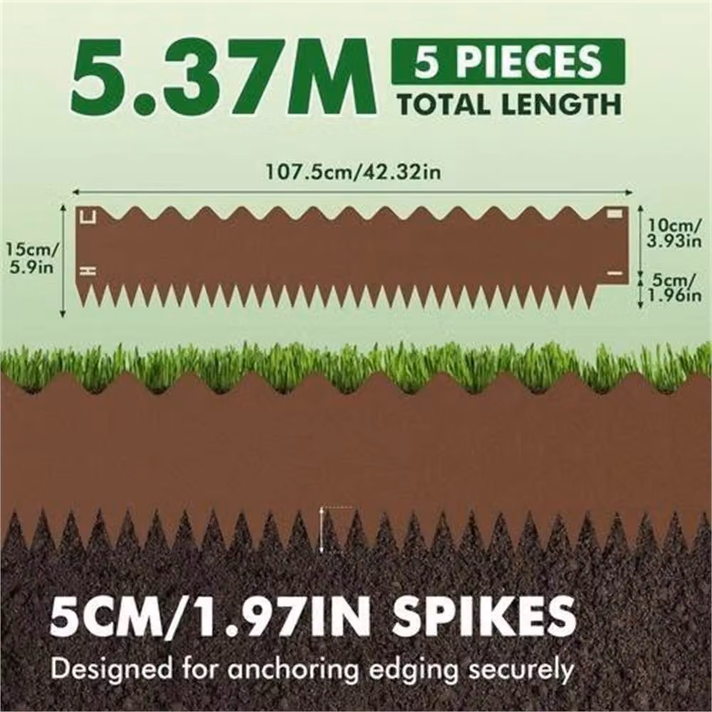 SPETLEK Corten Steel Metal Lawn Edging, Brown, 5 Metre Roll – 3