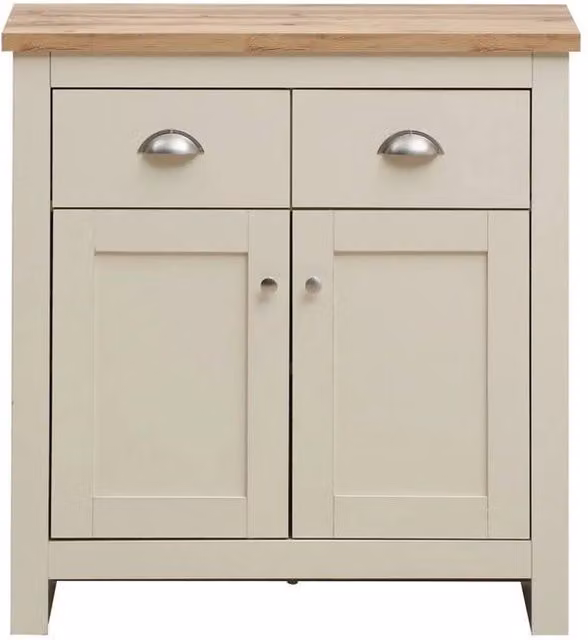 FLAVORA Modern Beige Sideboard Storage Cabinet with 2 Doors and 2 Drawers