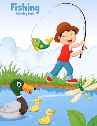 Fishing Coloring Book 1: Volume 1 Multicolour Childrens Paper Book by Createspace