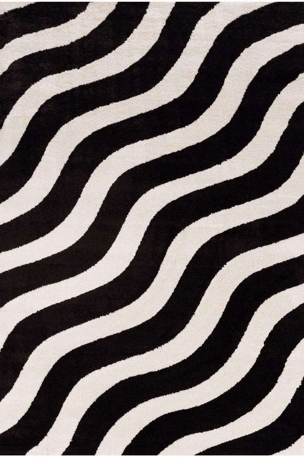 THE RUGS Joli Wavy Soft and Dense Pile Rectangular Rug in Black, W: 200 cm, D: 290 cm – 2
