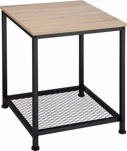 tectake Derby Industrial Bedside Table in Oak Sonoma and Black