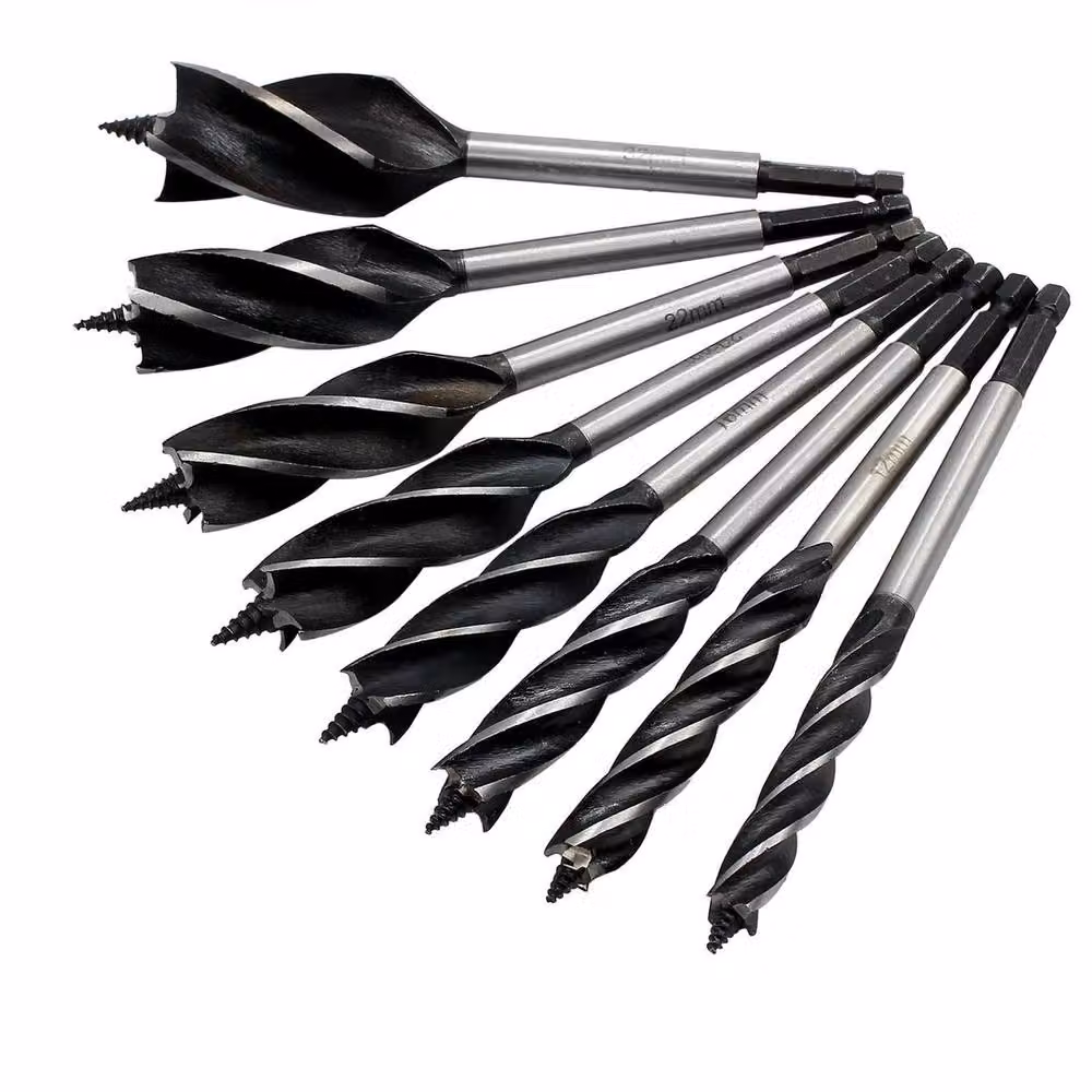 NESTLUNE 15-Piece High-Carbon Steel Fast Cut Wood Auger Drill Set in Black – 3
