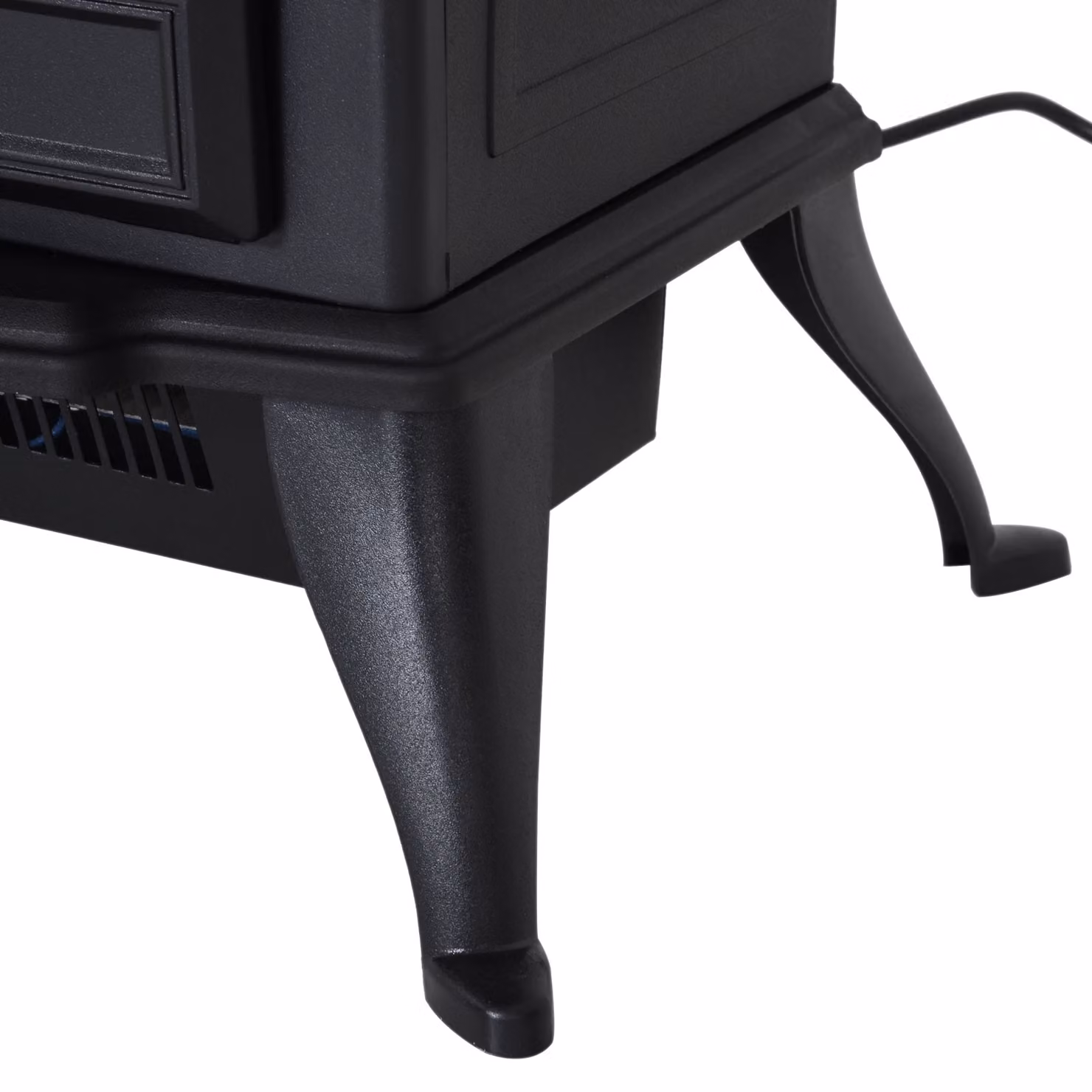 HOMCOM Free Standing Electric Fireplace Stove with Fan and Log Burning Flame Effect, 2000W, Black – 6