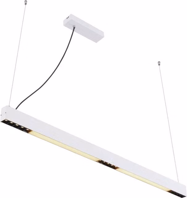 Netlighting Hodari Modern LED Bar Pendant Light in White Glass with Remote Control and Dimmable RGBW Function