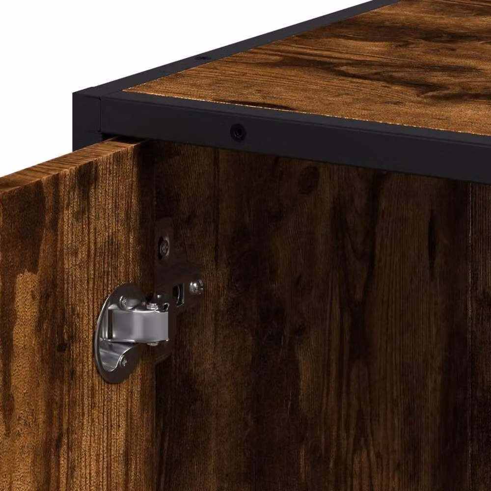 Berkfield Home Sturdy Bathroom Cabinet in Smoked Oak Brown, W/D/H: 35 x 37.5 x 188.5 cm – 3
