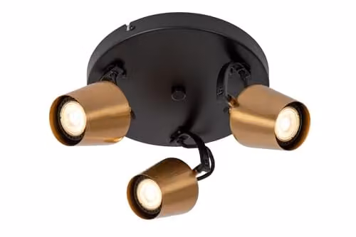 Lucide Emile Adjustable Ceiling Spotlight in Gold/Brass, Diameter: 23 cm, 3xGU10 – 1