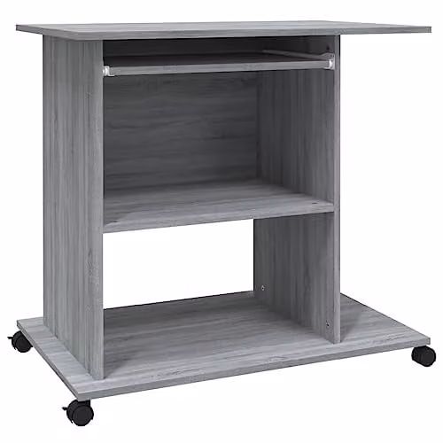 vidaXL Computer Desk in Grey Sonoma, W/D/H: 80 x 50 x 75 cm