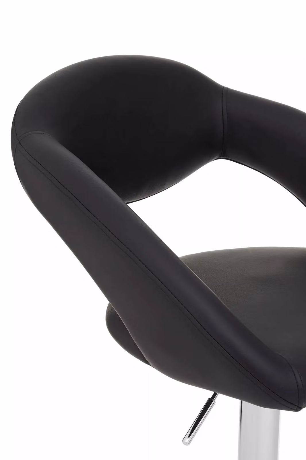 Orsina Black Faux Leather Bar Chair with Armrests and Metal Base – 3