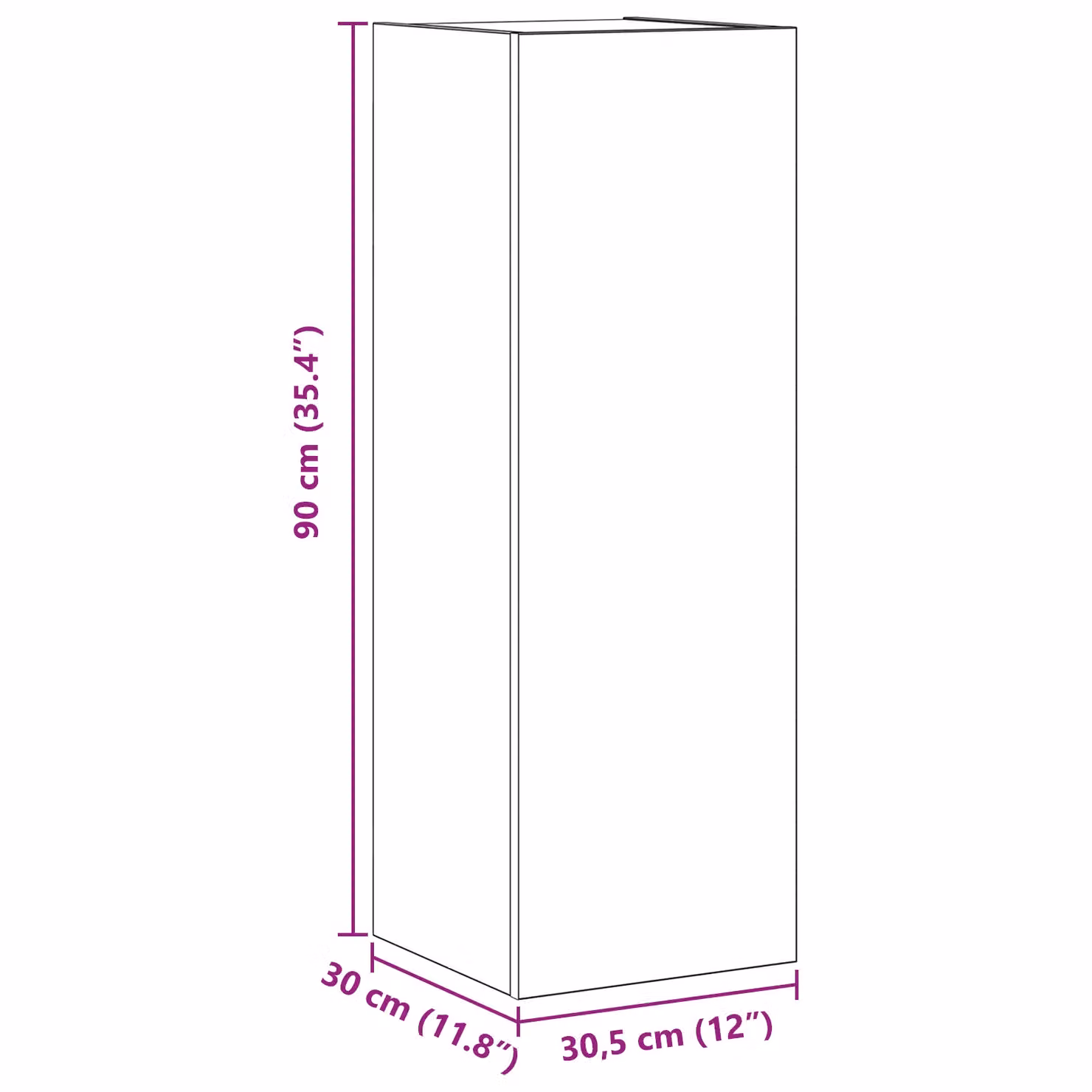 Berkfield Home Modern Wall-Mounted Storage Unit with Hinged Doors and Internal Shelves, Black Oak, W/D/H: 30.5 x 30 x 90 cm – 5