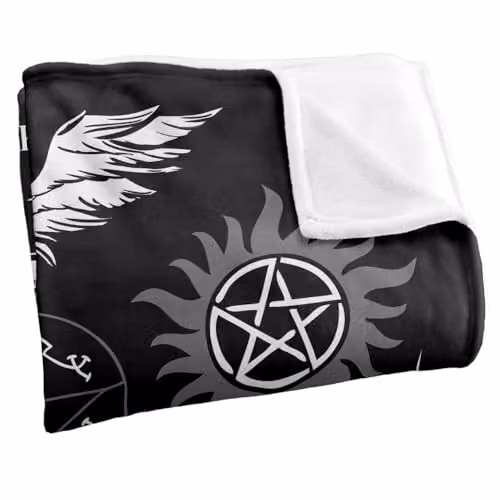 Warner Bros. Supernatural Icons Silky Touch Super Soft Fleece Throw Blanket, Multicolour, W: 127 cm x D: 152.4 cm – 2