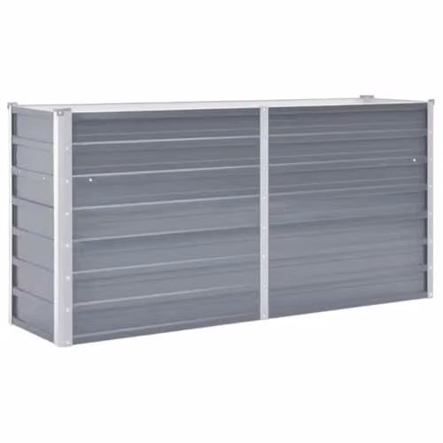 vidaXL Grey Galvanised Steel Raised Bed for Vegetable and Herb Gardens W: 160 cm, D: 40 cm, H: 77 cm – 1