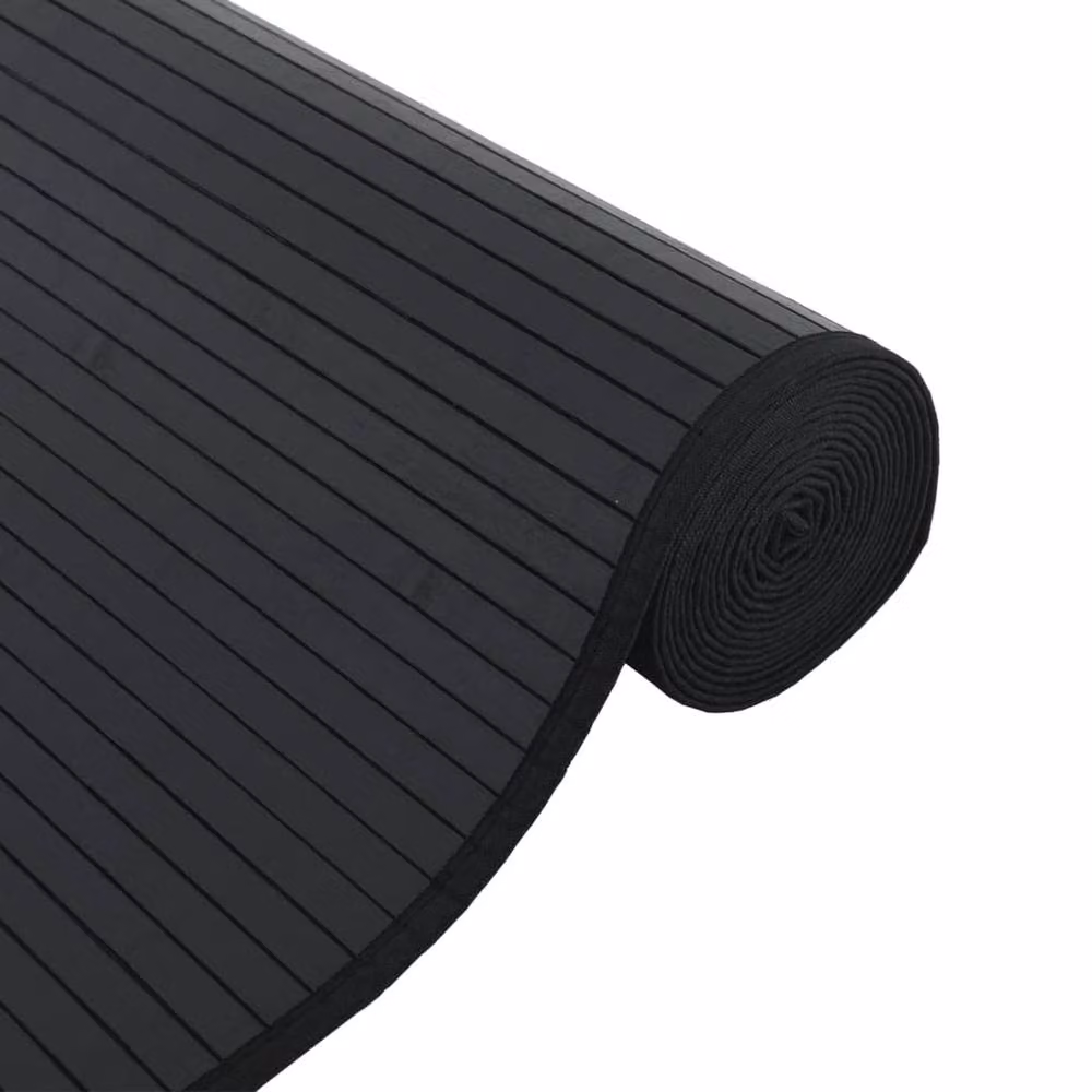 Berkfield Home Rectangular Bamboo Rug in Black, W: 70 cm, L: 200 cm – 4