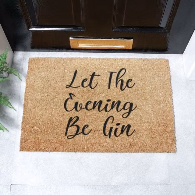 Artsy Mats Let The Evening Be Doormat, Brown, Coir and Natural Rubber, Non-Slip and Weatherproof