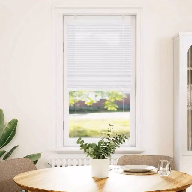 Berkfield Home Single Pleat Fabric Blind in White, W: 55 cm, H: 150 cm