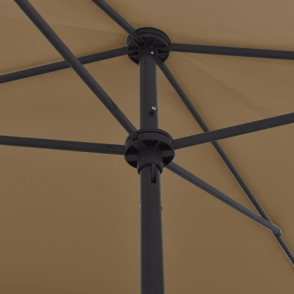 Berkfield Home Beach Umbrella in Beige, W: 200 cm, D: 125 cm – 2