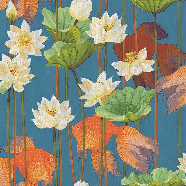 Muriva Odyssee Lagoon Blue Floral