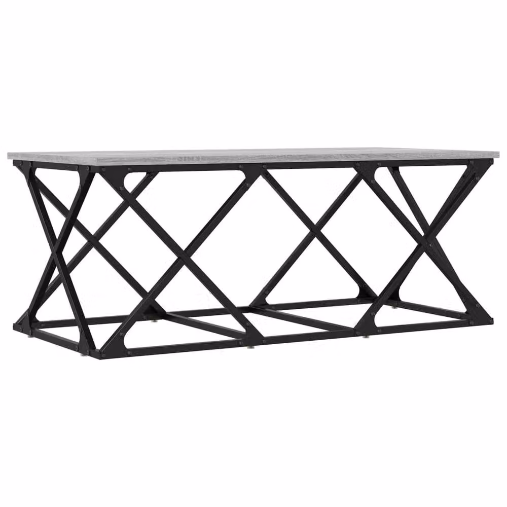 Berkfield Home Grey Sonoma Decorative Coffee Table in Engineered Wood W/D/H: 100 x 49 x 40 cm – 2